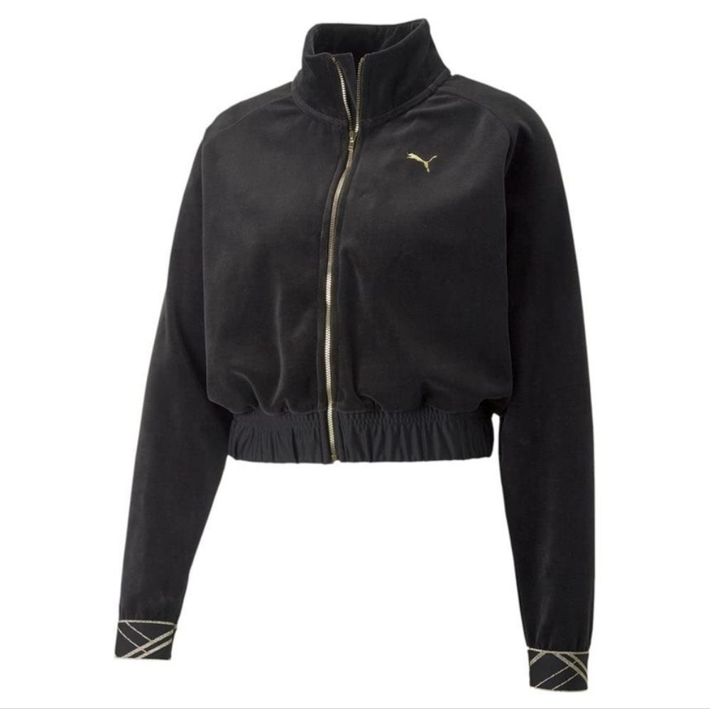 PUMA Deco Glam Velor Full-Zip Training Sweatshirt
